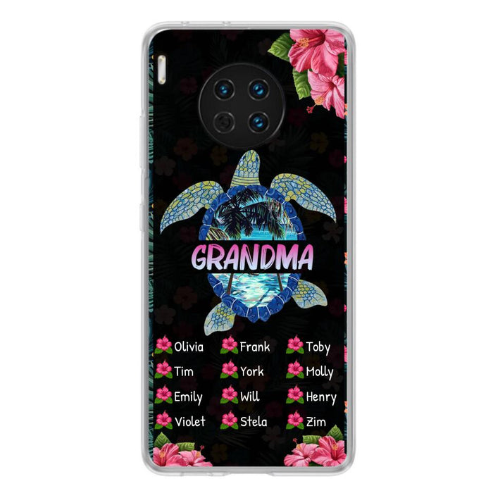 Custom Personalized Turtle Grandma Phone Case - Up to 12 Kid's Name - Mother's Day Gift Idea For Grandma - Case For Xiaomi/ Oppo/ Huawei