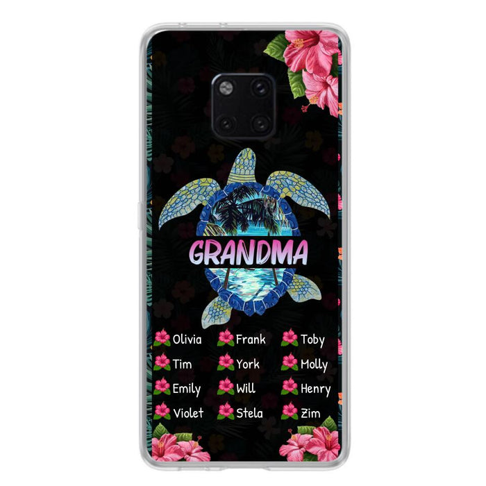 Custom Personalized Turtle Grandma Phone Case - Up to 12 Kid's Name - Mother's Day Gift Idea For Grandma - Case For Xiaomi/ Oppo/ Huawei