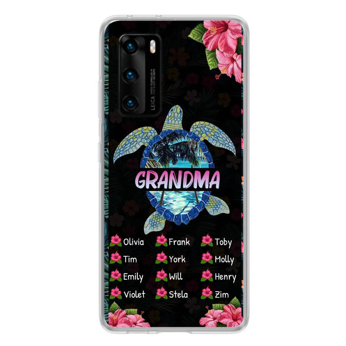 Custom Personalized Turtle Grandma Phone Case - Up to 12 Kid's Name - Mother's Day Gift Idea For Grandma - Case For Xiaomi/ Oppo/ Huawei