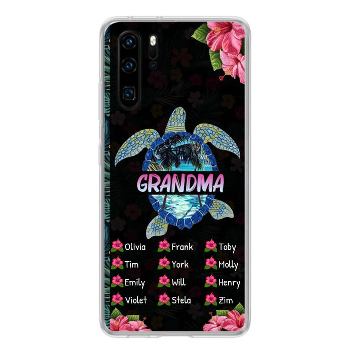 Custom Personalized Turtle Grandma Phone Case - Up to 12 Kid's Name - Mother's Day Gift Idea For Grandma - Case For Xiaomi/ Oppo/ Huawei