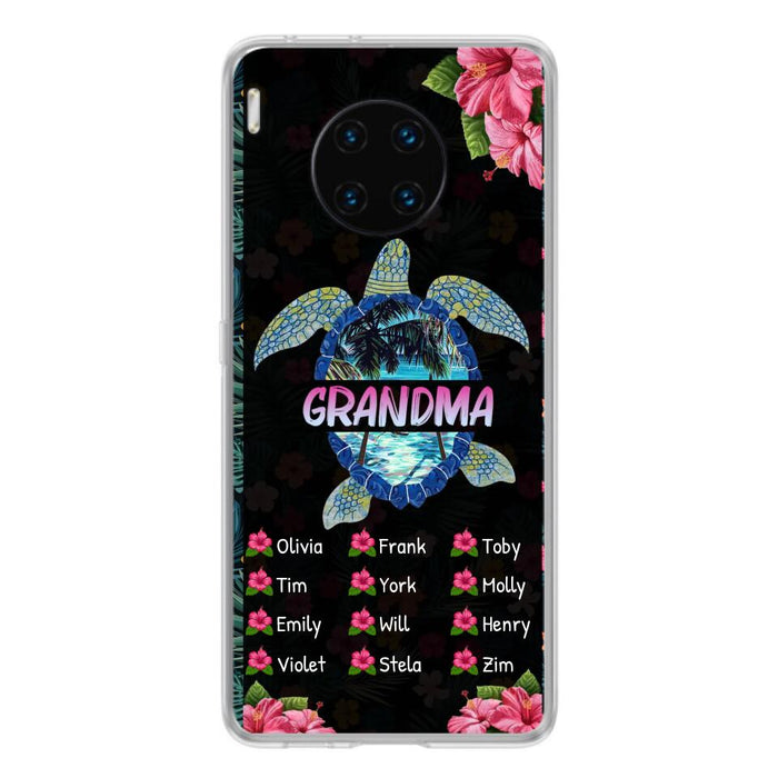 Custom Personalized Turtle Grandma Phone Case - Up to 12 Kid's Name - Mother's Day Gift Idea For Grandma - Case For Xiaomi/ Oppo/ Huawei