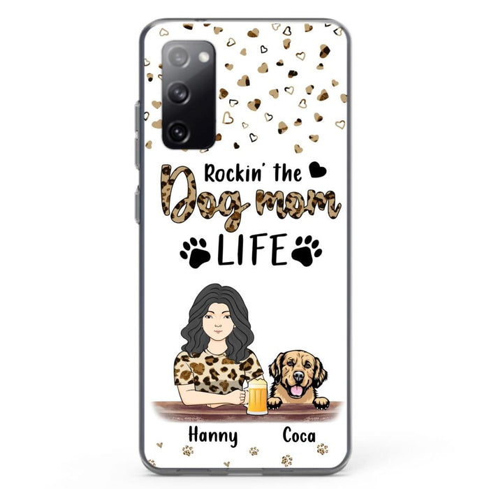 Custom Personalized Dog Mom Phone Case - Upto 4 Dogs - Mother's Day Gift Idea For Dog Lover/ Dog Mom - Rockin' The Dog Mom Life - Case For iPhone And Samsung