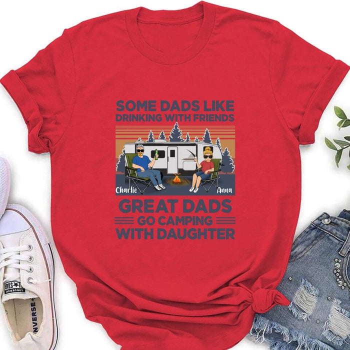 Custom Personalized Dad & Daughter Shirt/Long sleeve/Sweatshirt/Hoodie - Gift Idea For Father's Day - Great Dads Go Camping With Daughter