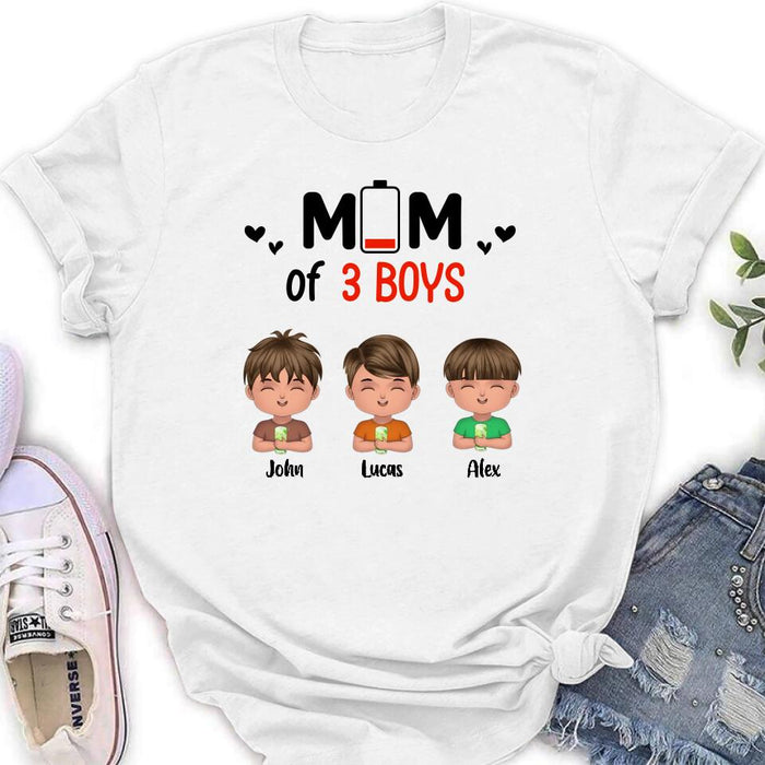 Custom Personalized Mom Of Children T-Shirt/Long Sleeve/Sweatshirt/Hoodie - Upto 3 Children - Gift Idea For Mother's Day/ Father's Day