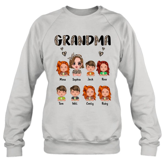 Custom Personalized Grandma T-Shirt/ Long Sleeve/ Sweatshirt/ Hoodie - Upto 7 Children - Mother's Day Gift Idea For Grandma/ Mother