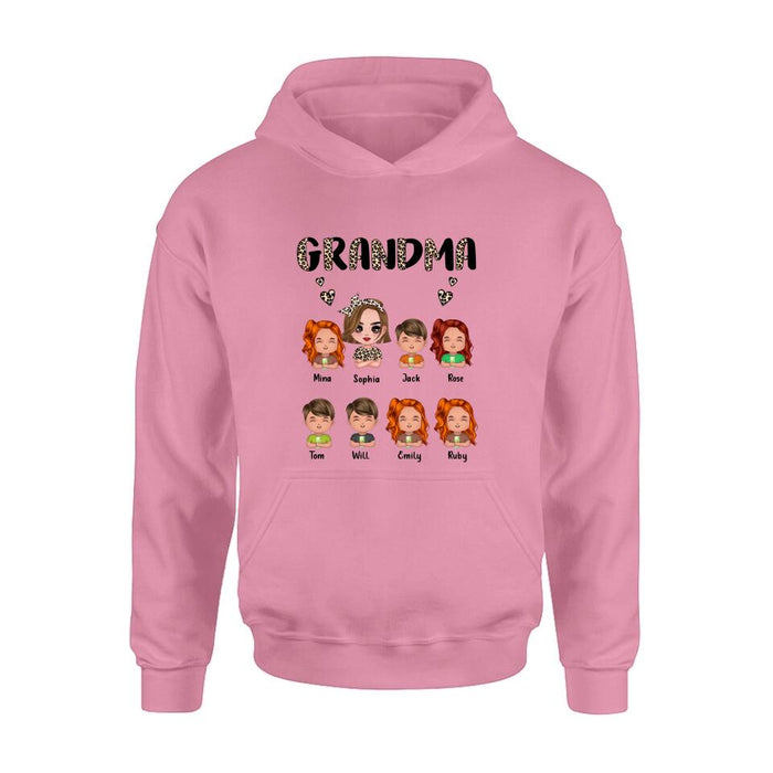 Custom Personalized Grandma T-Shirt/ Long Sleeve/ Sweatshirt/ Hoodie - Upto 7 Children - Mother's Day Gift Idea For Grandma/ Mother