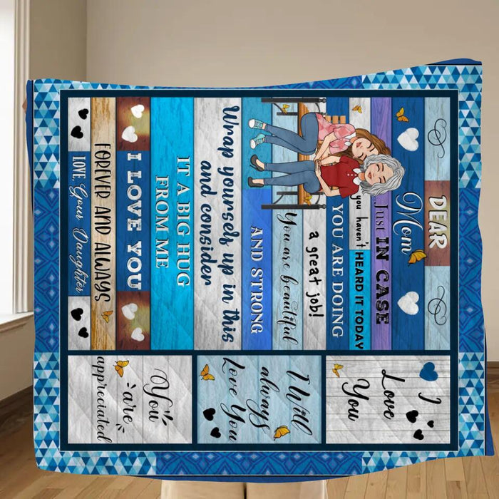 Custom Personalized Mom & Daughter Quilt/Single Layer Fleece Blanket - Gift Idea For Mother's Day From Daughter - You Are Doing A Great Job