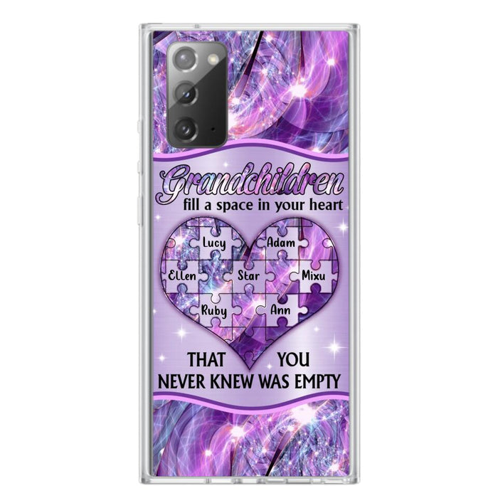 Custom Personalized Grandchildren Phone Case - Upto 7 Kids - Mother's Day Gift Idea For Grandma - Grandchildren Fill A Space In Your Heart That You Never Knew Was Empty - Case For iPhone And Samsung