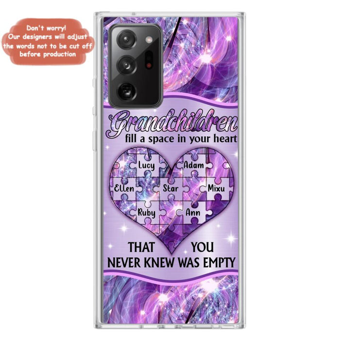 Custom Personalized Grandchildren Phone Case - Upto 7 Kids - Mother's Day Gift Idea For Grandma - Grandchildren Fill A Space In Your Heart That You Never Knew Was Empty - Case For iPhone And Samsung