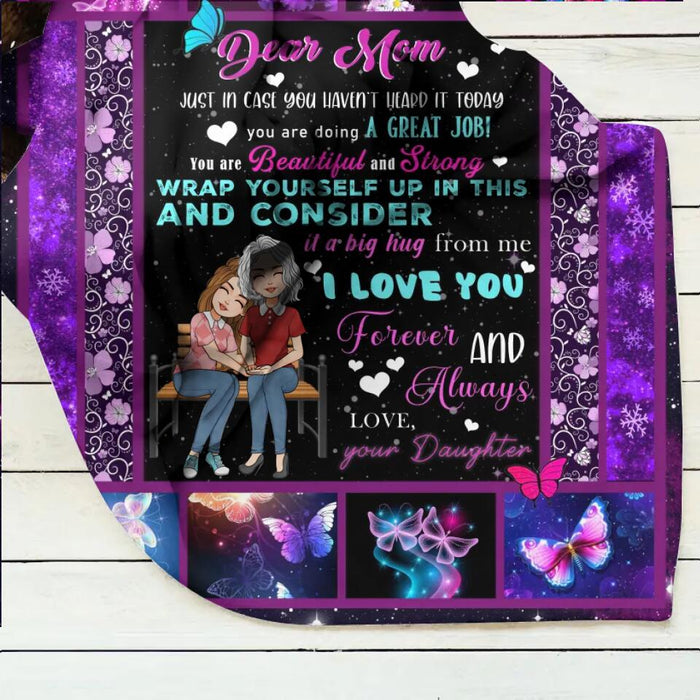 Custom Personalized Mom & Daughter Quilt/Single Layer Fleece Blanket - Gift Idea For Mother's Day From Daughter -I Love You Forever And Always