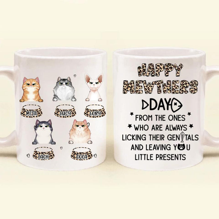 Custom Personalized Cats  Mug - Upto 5 Cats - Gift Idea For Cat Lovers - Happy Mewthers Day