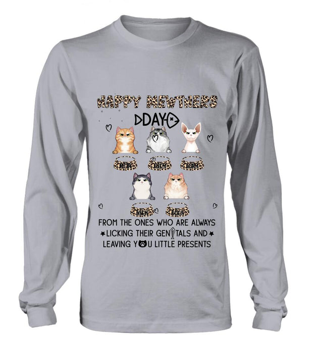 Custom Personalized Cats Unisex T-Shirt/ Long Sleeve/Pullover Hoodie/Sweatshirt - Upto 5 Cats - Gift Idea For Cat Lovers - Happy Mewthers Day