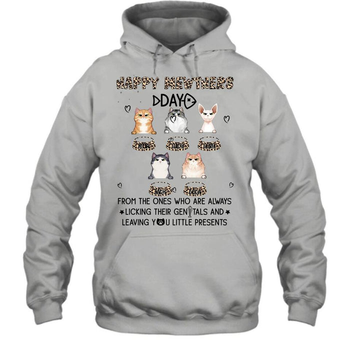 Custom Personalized Cats Unisex T-Shirt/ Long Sleeve/Pullover Hoodie/Sweatshirt - Upto 5 Cats - Gift Idea For Cat Lovers - Happy Mewthers Day