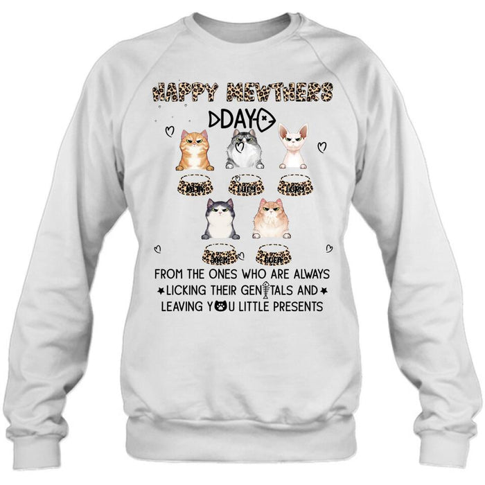 Custom Personalized Cats Unisex T-Shirt/ Long Sleeve/Pullover Hoodie/Sweatshirt - Upto 5 Cats - Gift Idea For Cat Lovers - Happy Mewthers Day