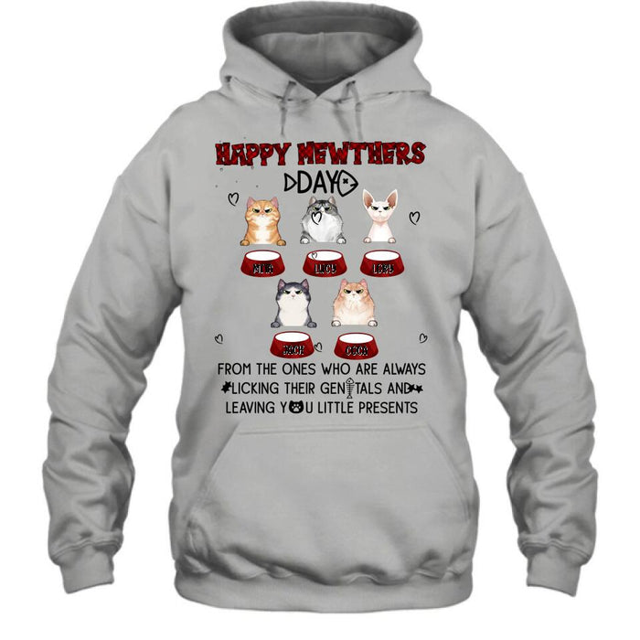 Custom Personalized Cats Unisex T-Shirt/ Long Sleeve/Pullover Hoodie/Sweatshirt - Upto 5 Cats - Best Gift Idea For Cat Lovers - Happy Mewthers Day