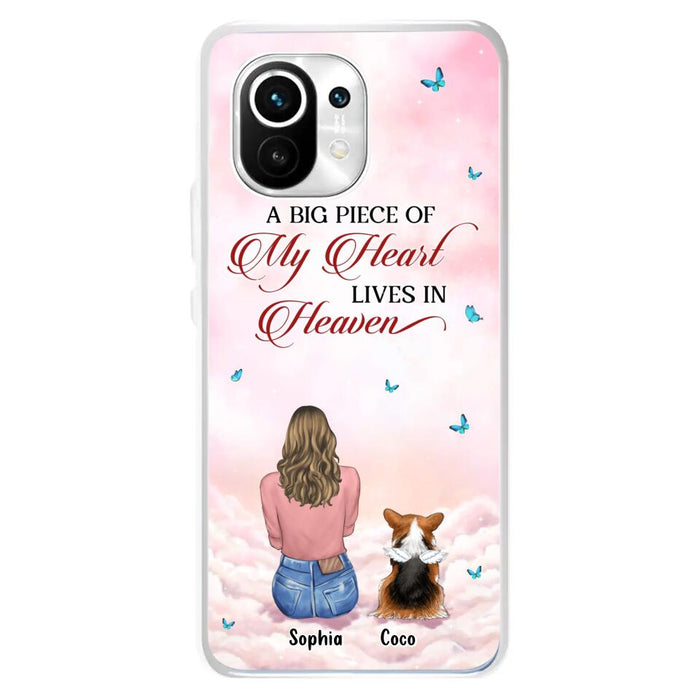 Custom Personalized Memorial Pet Phone Case - Upto 4 Pets - Memorial Gift Idea For Dog/Cat Owner - A Big Piece Of My Heart Lives In Heaven - Case For Xiaomi/Oppo/Huawei