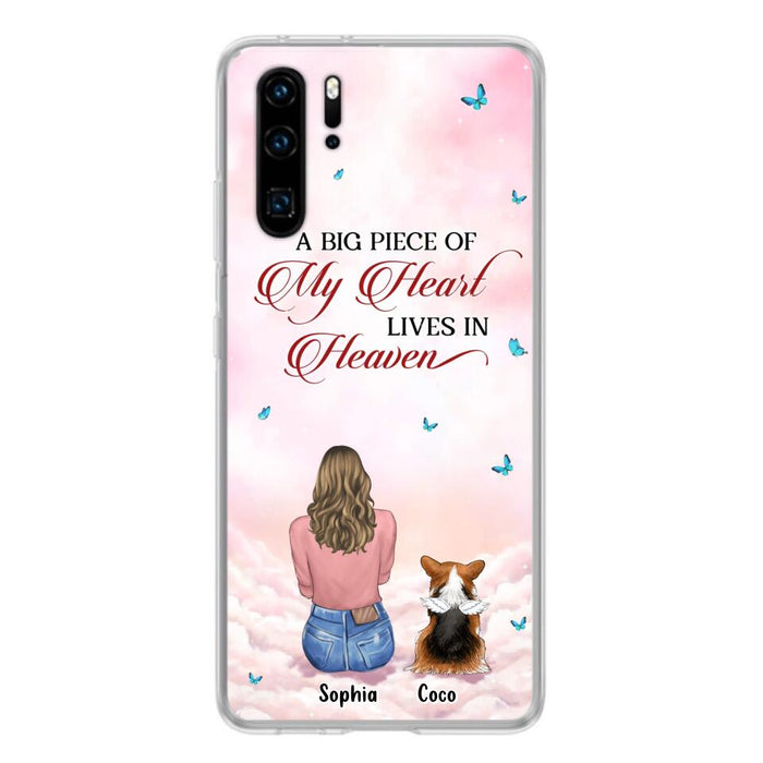 Custom Personalized Memorial Pet Phone Case - Upto 4 Pets - Memorial Gift Idea For Dog/Cat Owner - A Big Piece Of My Heart Lives In Heaven - Case For Xiaomi/Oppo/Huawei