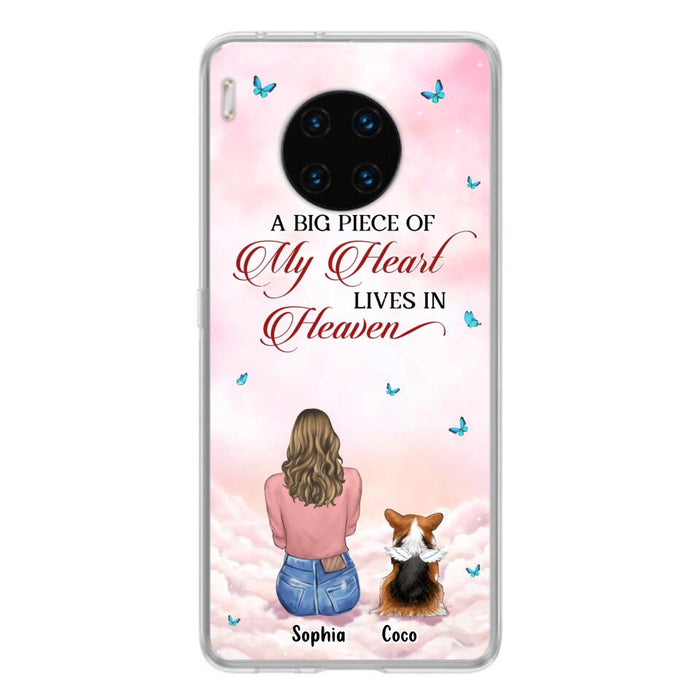 Custom Personalized Memorial Pet Phone Case - Upto 4 Pets - Memorial Gift Idea For Dog/Cat Owner - A Big Piece Of My Heart Lives In Heaven - Case For Xiaomi/Oppo/Huawei