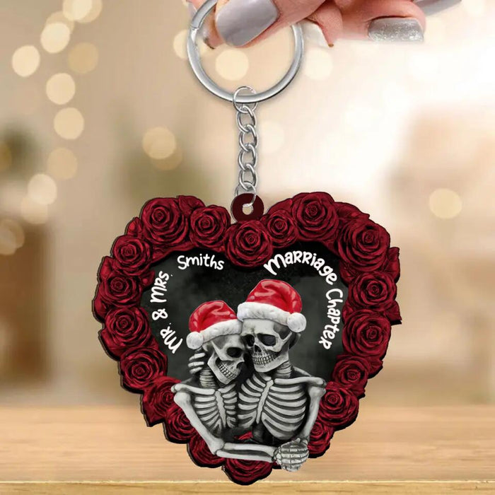 Custom Personalized Skeleton Couple Wooden Keychain - Gift Idea For Couple/Her/Him - You & Me We Got This