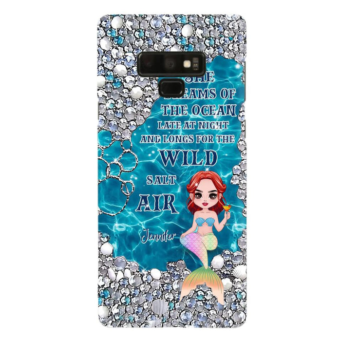 Custom Personalized Mermaid Phone Case - Gift Idea For Ocean Lovers/Mermaid - She Dreams Of The Ocean Late At Night  - Case For iPhone & Samsung