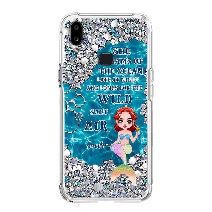 Custom Personalized Mermaid Phone Case - Gift Idea For Ocean Lovers/Mermaid - She Dreams Of The Ocean Late At Night  - Case For iPhone & Samsung