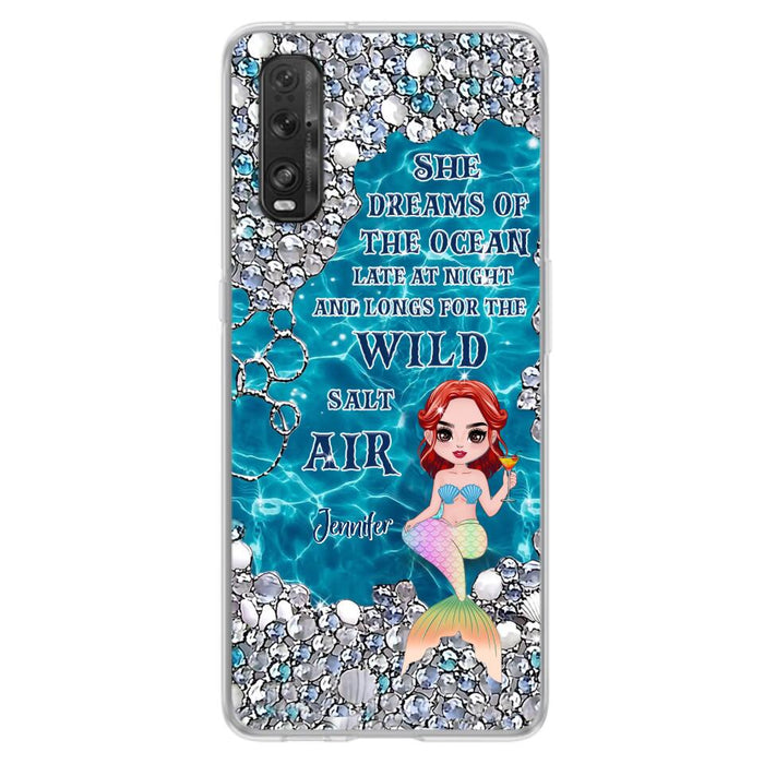 Custom Personalized Mermaid Phone Case - Gift Idea For Ocean Lovers/Mermaid - She Dreams Of The Ocean Late At Night  - Case For Oppo, Xiaomi & Huawei