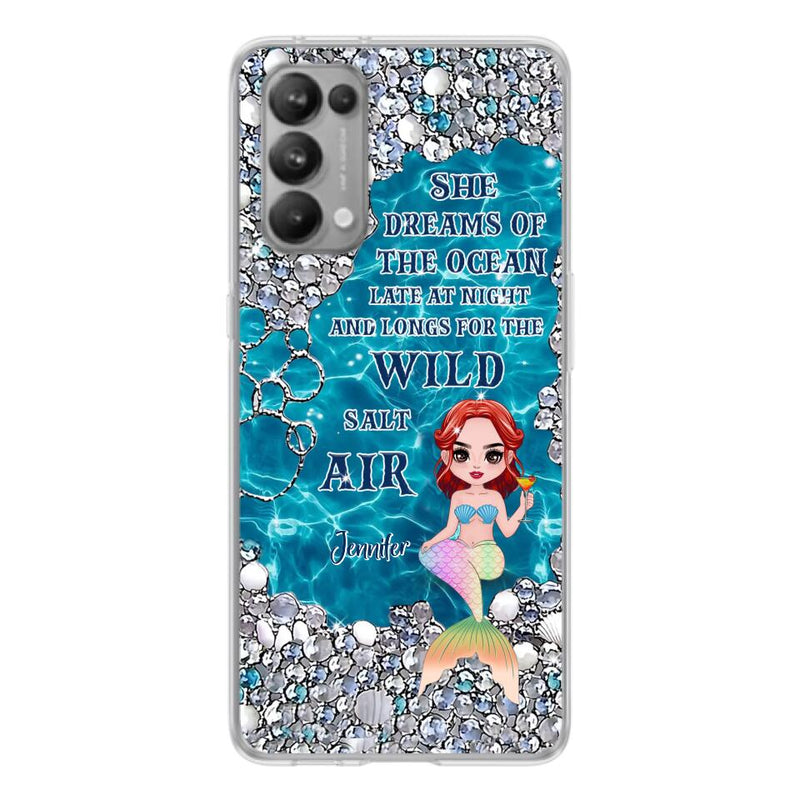 Custom Personalized Mermaid Phone Case - Gift Idea For Ocean Lovers/Mermaid - She Dreams Of The Ocean Late At Night  - Case For Oppo, Xiaomi & Huawei