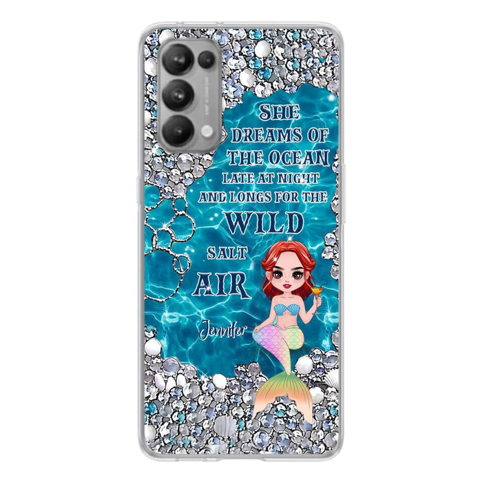 Custom Personalized Mermaid Phone Case - Gift Idea For Ocean Lovers/Mermaid - She Dreams Of The Ocean Late At Night  - Case For Oppo, Xiaomi & Huawei