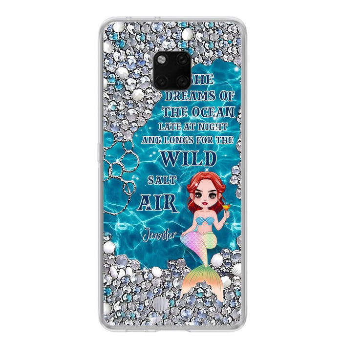 Custom Personalized Mermaid Phone Case - Gift Idea For Ocean Lovers/Mermaid - She Dreams Of The Ocean Late At Night  - Case For Oppo, Xiaomi & Huawei