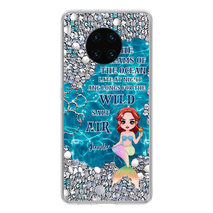 Custom Personalized Mermaid Phone Case - Gift Idea For Ocean Lovers/Mermaid - She Dreams Of The Ocean Late At Night  - Case For Oppo, Xiaomi & Huawei