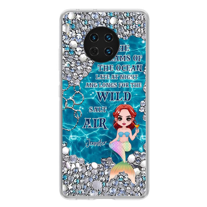 Custom Personalized Mermaid Phone Case - Gift Idea For Ocean Lovers/Mermaid - She Dreams Of The Ocean Late At Night  - Case For Oppo, Xiaomi & Huawei