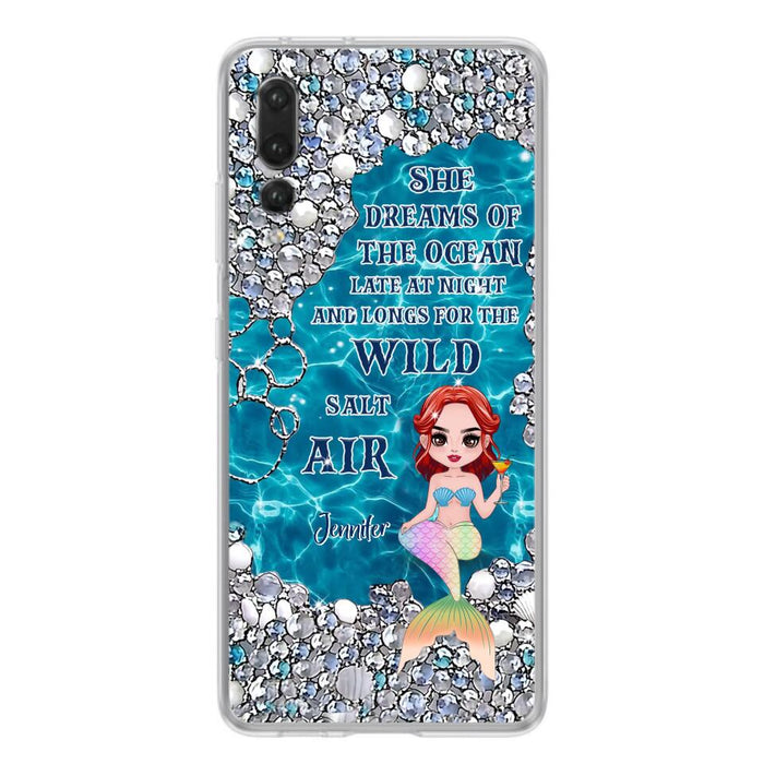 Custom Personalized Mermaid Phone Case - Gift Idea For Ocean Lovers/Mermaid - She Dreams Of The Ocean Late At Night  - Case For Oppo, Xiaomi & Huawei