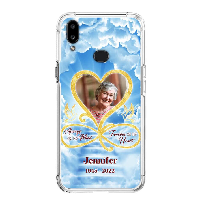 Custom Personalized Memorial Photo Phone Case - Memorial Gift Idea For Mother's Day/Father's Day - Always On My Mind Forever In My Heart - Case for iPhone/Samsung