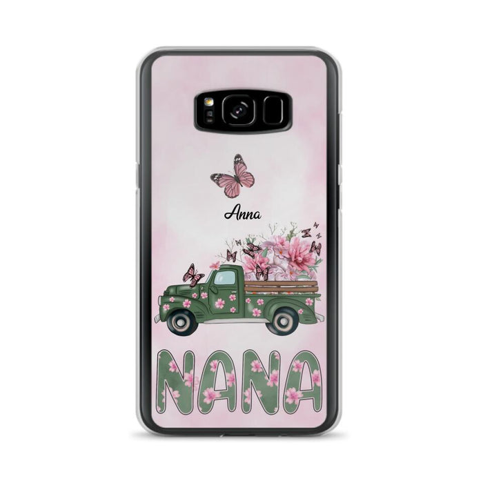 Custom Personalized Nana Phone Case - Gift Idea For Grandma/Mother's Day - Upto 12 Butterflies - Nana - Case For iPhone & Samsung