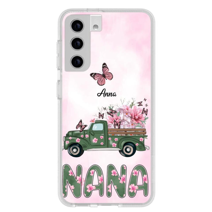 Custom Personalized Nana Phone Case - Gift Idea For Grandma/Mother's Day - Upto 12 Butterflies - Nana - Case For iPhone & Samsung