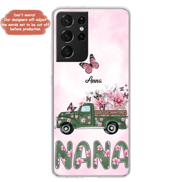 Custom Personalized Nana Phone Case - Gift Idea For Grandma/Mother's Day - Upto 12 Butterflies - Nana - Case For iPhone & Samsung