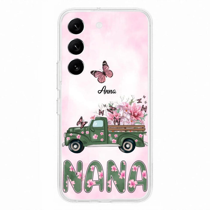 Custom Personalized Nana Phone Case - Gift Idea For Grandma/Mother's Day - Upto 12 Butterflies - Nana - Case For iPhone & Samsung