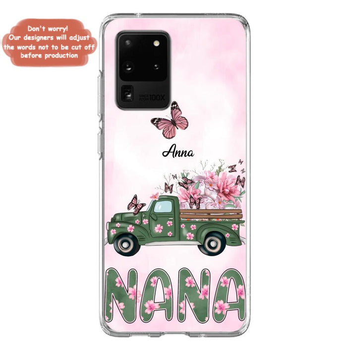 Custom Personalized Nana Phone Case - Gift Idea For Grandma/Mother's Day - Upto 12 Butterflies - Nana - Case For iPhone & Samsung