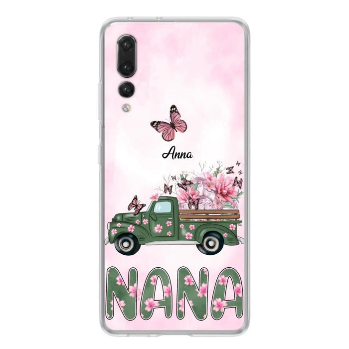 Custom Personalized Nana Phone Case - Gift Idea For Grandma/Mother's Day - Upto 12 Butterflies - Nana - Case For Oppo, Xiaomi & Huawei