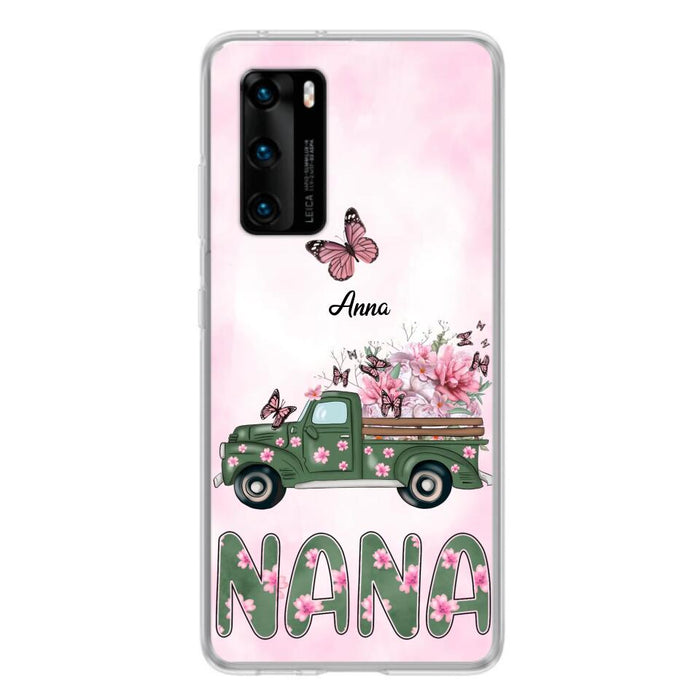 Custom Personalized Nana Phone Case - Gift Idea For Grandma/Mother's Day - Upto 12 Butterflies - Nana - Case For Oppo, Xiaomi & Huawei