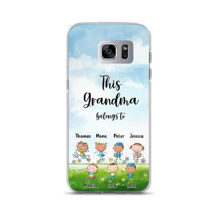 Custom Personalized Grandma Phone Case - Gift Idea For Grandma/Mother's Day - Upto 7 Kids - This Grandma Belongs To - Case For iPhone & Samsung