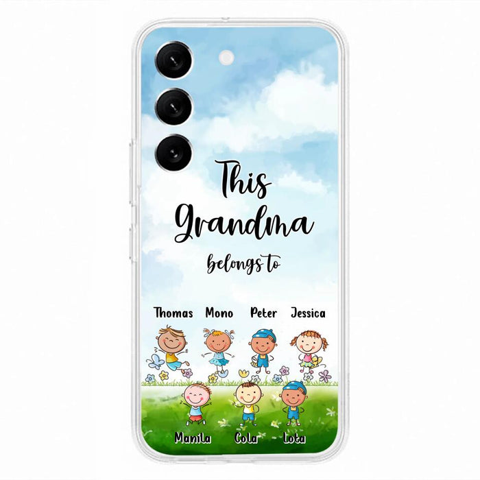 Custom Personalized Grandma Phone Case - Gift Idea For Grandma/Mother's Day - Upto 7 Kids - This Grandma Belongs To - Case For iPhone & Samsung