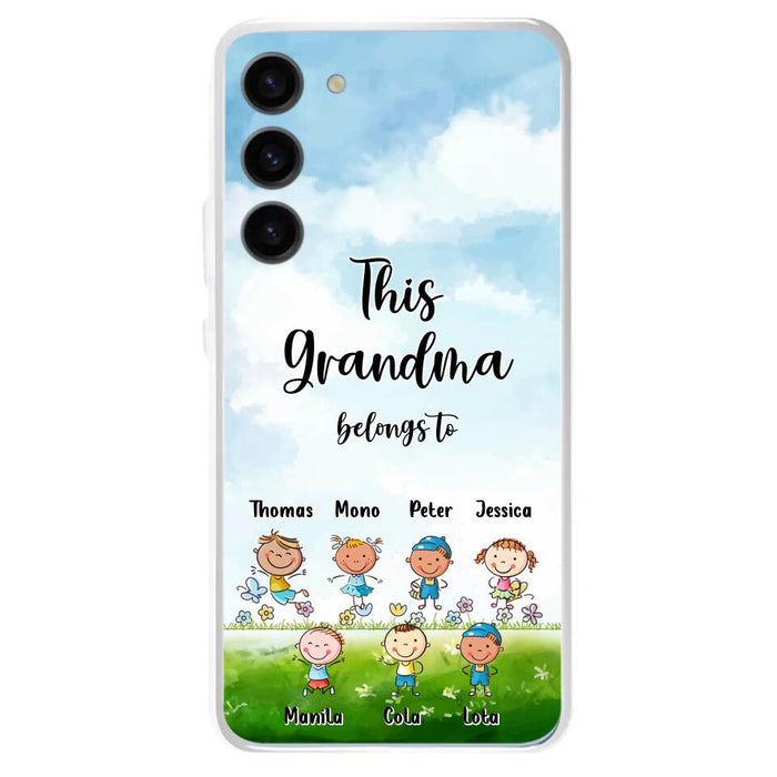 Custom Personalized Grandma Phone Case - Gift Idea For Grandma/Mother's Day - Upto 7 Kids - This Grandma Belongs To - Case For iPhone & Samsung