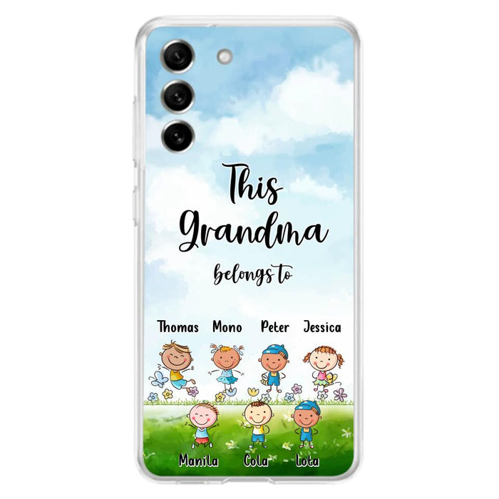 Custom Personalized Grandma Phone Case - Gift Idea For Grandma/Mother's Day - Upto 7 Kids - This Grandma Belongs To - Case For iPhone & Samsung