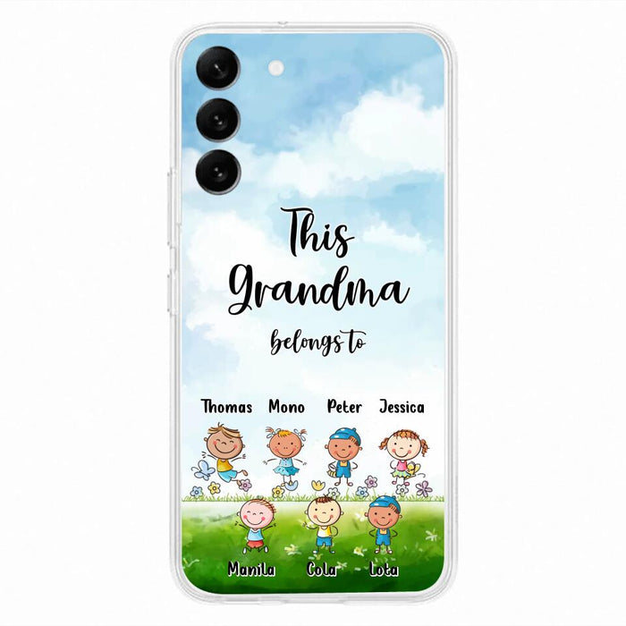 Custom Personalized Grandma Phone Case - Gift Idea For Grandma/Mother's Day - Upto 7 Kids - This Grandma Belongs To - Case For iPhone & Samsung