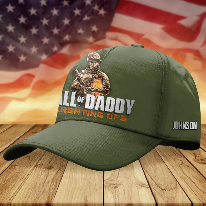 Custom Personalized Father's Day Cap - Gift For Veteran/ Father's Day/ Birthday Gift - Call Of Daddy Parenting Ops