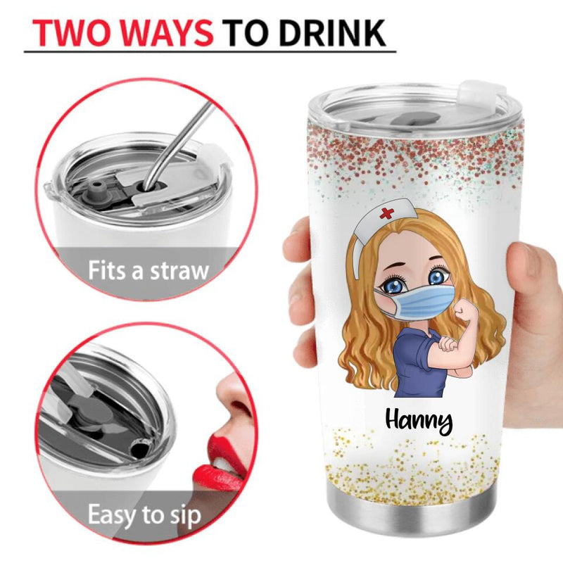 Custom Personalized Nurse Tumbler - Gift Idea For Nurse - I'm The Bitch Beautiful, Intelligent, Talented, Charming And Hot