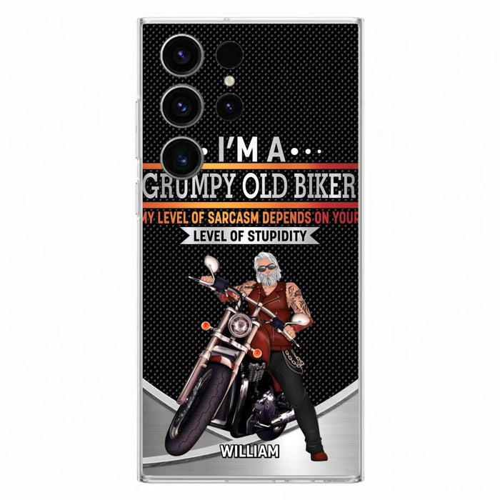 Custom Personalized Old Biker Phone Case - Father's Day Gift Idea for Biker - I'm A Grumpy Old Biker - Case for iPhone/Samsung