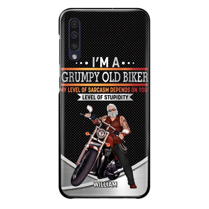 Custom Personalized Old Biker Phone Case - Father's Day Gift Idea for Biker - I'm A Grumpy Old Biker - Case for iPhone/Samsung