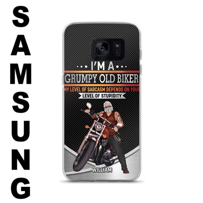 Custom Personalized Old Biker Phone Case - Father's Day Gift Idea for Biker - I'm A Grumpy Old Biker - Case for iPhone/Samsung